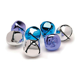Bulk Buy: Darice DIY Crafts Jingle Bells Blue Purple Silver Assorted 8 pieces (6-Pack) 1099-99