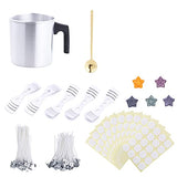 Artmojoy Candle Making Kit Supplies, DIY Candle Craft Tools with 1.2L Candle Make Pouring Pot, 200pcs Candle Wicks, 200pcs Wick Stickers, 5pcs Candle Wick Holders, 5pcs Dyes and 1 Stirring Tool