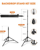 Yesker Backdrop Stand with Backdrop Kit 3 Muslin White Black Green Screen Backdrops 8.5x10 ft Background Stand Support System for Portrait,Product Photography and Video Shooting