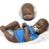 Adolly Gallery 20 Inch Lifelike Reborn Baby Dolls African American Toddlers Soft Silicone Vinyl Newborn Babies Cloth Body Gifts for Kids Girls Boys Name Elijah