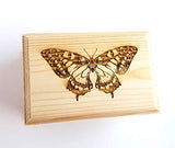 Swallowtail Butterfly Latched Wooden Box : Free Engraved Personalization