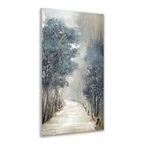 TRAIN2 Art Tree Wall Art for Living Room Hand-Painted Forest Oil Painting Wall Art on Canvas, Abstract Oil Paintings Modern Home Decor Landscape Artwork Stretched and Framed Ready to Hang 24"X48"