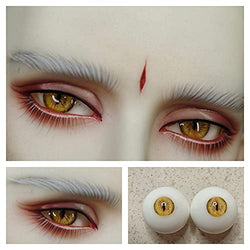 JSBVM Mini Resin BJD Eyes Dolls 3D Fashion Eyeballs Doll Accessories 12/14/16/18mm Cartoon Colorful Simulation Eyes for Dolls 2 PCS
