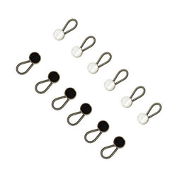 Sungrace Metal Collar and Buttons Extenders for Shirt Dress Trouser Coat (12Pcs,Black and White)