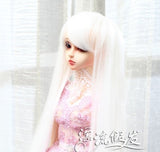 (22~24cm) 1/3 BJD Doll SD Fur Wig Dollfie / White / Long Hair / 023