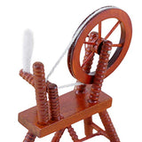 helegeSONG 1:12 Miniature Dollhouse Accessories Vintage Retro Spinning Wheel Traditional Look Furniture Decor Coffee