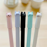 WIN-MARKET Cute Pens Animal Cartoon Kawaii Pen Cute Cat Pen 0.5 mm Gel Pens Black Ink Pens for School Office Supplies Stationery(8PCS)