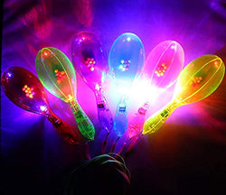 B bangcool 12PCS Light Up Maracas LED Maraca Noise Maker Shaker Toys Musical Toy Party Portable Cheering Light Up LED Rattle Toy ( Random Color with Lanyard)