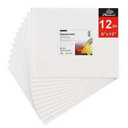 PHOENIX Painting Canvas Panel Boards - 8x10 Inch / 12 Pack - 1/8 Inch Deep Super Value Pack for Oil & Acrylic Paint