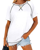 Womens Shirts Casual Summer Fashion Workout Tops Soft White L