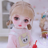 FEENGG BJD Doll 1/6 Full Set Clothes Makeup Wig SD Ball Joint Doll Pink Braid DIY Toy Child Birthday Festival Best Gift for Girls