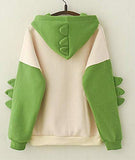 CRB Fashion Womens Teens Animal Anime Cute Emo Dinosaur Cosplay Cartoon Shirt Hoodie Hoody Top Jumper Sweater (Green)