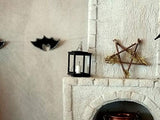 Miniature garland Halloween favor dollhouse decoration. Black bat room box fall party accessory.