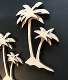 3-Pack 3D Beach Palm Tree Trees 1/8" Thick Unfinished Wood Cutout Cut Out Shapes Crafts