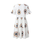 Ulanda-Dresses for Women, Women's Casual Dresses Summer Flowers Bell Sleeve Ruffle Hem Loose Swing Tunic Midi Dress