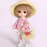 BJD Spherical Joint Doll 16 cm Princess DIY Dress Up Makeup Toy Movable Joints and Clothes+Wig+Shoes+Socks Birthday Gift for Girls Noa,Pink Skin