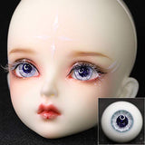 2Pcs Handmade Glass Eyeballs for BJD Dolls and Toys DIY Making Craft Supplies Petal Blue Iris and Black Pupil,12MM