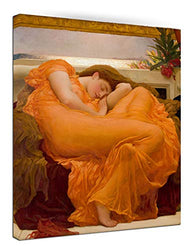 Canvas Wall Art Flaming June by Frederic Leighton Painting Print Pictures Modern Religious Canvas Artwork Framed for Living Room Bedroom Home Decoration Ready to Hang