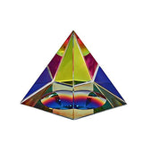 Amlong Crystal Iridescent Pyramid - Rainbow Colors 3.5 Inches Tall With Gift Box