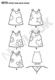 New Look Sewing Pattern 6578 Toddler Dresses, Size A (1/2-1-2-3-4)