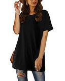 Jescakoo Summer Blouses for Women Fashion 2020 Loose Cute Tunic Tees Tops Shirts Black XL