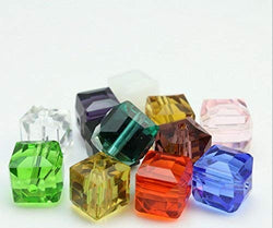 HYBEADS 100PCS Assorted Austria #5601 6mm Cube Crystal Beads