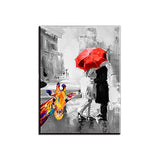 Wall Art for Bedroom of Red Umbrella & Giraffe, Stretched Canvas Wall Art for Couple with Original Black and White Artwork, Funny Wall Art Decor with Waterproof Love Painting, Inner Frame (24x36)