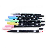 Tombow 56187 Dual Brush Pen Art Markers, Pastel, 10-Pack. Blendable, Brush and Fine Tip Markers