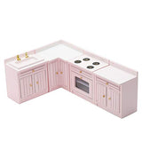 yuye-xthriv 1/12 Cabinet Counter Sink Counter Model Mini Doll House Kitchen Play Cabinets Cooking Table Sink Counter Model Toy C