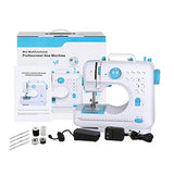 Mini Sewing Machine, Portable Multi-Purpose Crafting Mending Machine Household 12 Built-in Stitches & Double Thread for Beginners Blue
