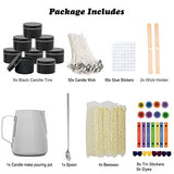 Candle Making Kit, Candle Making Supplies, DIY Arts and Crafts Kits for Adults, Beginners, Kids, Including Wax, Wicks, Dyes, Melting Pot, Candle tins, Wicks Holder, Sticker and Spoon