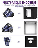 Photo Light Box, SAMTIAN 100x100x100CM Portable Folding Studio Box Professional Tabletop Photography Lighting Kit 4 Colors Backdrops LED Lights Adjustable Brightness 15000LM