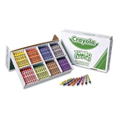 Crayola 528389 Jumbo Classpack Crayons, 25 Each of 8 Colors, 200/Box
