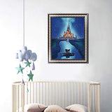 DIY 5D Diamond Painting by Number Kits, Crystal Rhinestone Diamond Embroidery Paintings Pictures Arts Craft for Home Wall Decor (Castle)