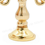 Odoria 1/12 Miniature Candlestick Candelabra with Candles Dollhouse Victorian Accessories, 5-arms Gold
