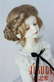 JD177 7-8inch 18-20cm Ballet BJD Wigs 1/4 MSD Lovely Braids Bowl Synthetic Mohair Doll Wigs (Light Brown)