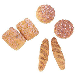 6Pcs Bread for 1/12 Dollhouse Miniature Food Play Mini Model Bread - Random Shape Durable