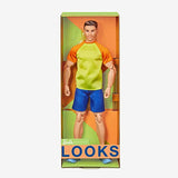 Ken Doll, Barbie Looks, Brown Hair with Beard, Color Block Tee & Blue Shorts, Light Blue Sneakers, Style and Pose, Fashion Collectibles