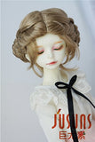 JD177 7-8inch 18-20cm Ballet BJD Wigs 1/4 MSD Lovely Braids Bowl Synthetic Mohair Doll Wigs (Light Brown)