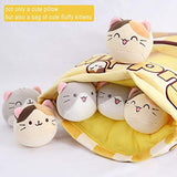 Nenalayo Cute Kitty Cat Snack Pillow Pudding Decorative Stuffed Animal Dolls for Bed Couch Creative Toy Gifts for Teens Girls Kids