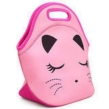 Efree Cute Cat Face Bow Diamond Bling Waterproof Pink School Backpack Girls Book Bag (Large, Pink Set)