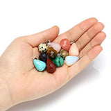 CrystalTears 12 pcs Assorted Semiprecious Stone Water Drop Handmade Carved Faceted Gemstone