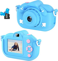 WEDNKOLY Upgrade Selfie Kids Camera, Christmas Birthday Gifts for Boys Girls Age 3-9, HD Kids Digital Video Camera for Toddler Portable Toy for 3 4 5 6 7 8 Year Old Boy with 32GB TF Card - Blue