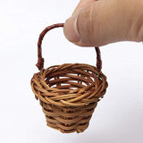1/6 Dollhouse Handmade DIY Accessories Mini Rattan Basket Miniature Landscape,Perfect DIY Dollhouse Toy Gift Set White