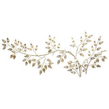 Motley Lane - Brushed Gold Flowing Leaves Wall Decor - Unique Hand Crafted Metal Décor