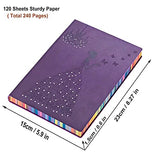 2 Pack of A5 Leather Journal, A5 Planner Lined Journal Leather Notebook Princess Butterfly Journal Writing Journals for Girls Women,Purple Journal + Pink Journal