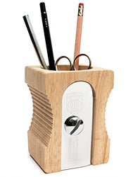 Suck UK | Desk Organizer | Wooden Pen Holder & Pencil Holder For Desk | Art Supplies Storage For Office Stationary Or Makeup Brushes | Pencil Sharpener Desk Accessories For Home Decor