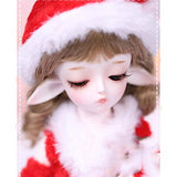 LUSHUN Christmas red Suit 1/6 BJD Doll Full Set, Clothes Wigs Shoes Socks Accessories Full Set, Having Different Movable Joints SD Doll Set for Girl as Gift