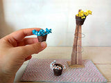 Dollhouse Miniature Stand with Flower Baskets. 1:12 scale Mini Display Handmade