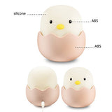 APUPPY Cute Creative Egg Shell Night Light, Rechargeable Egg Shell Chick Shape Top Control Lamp for